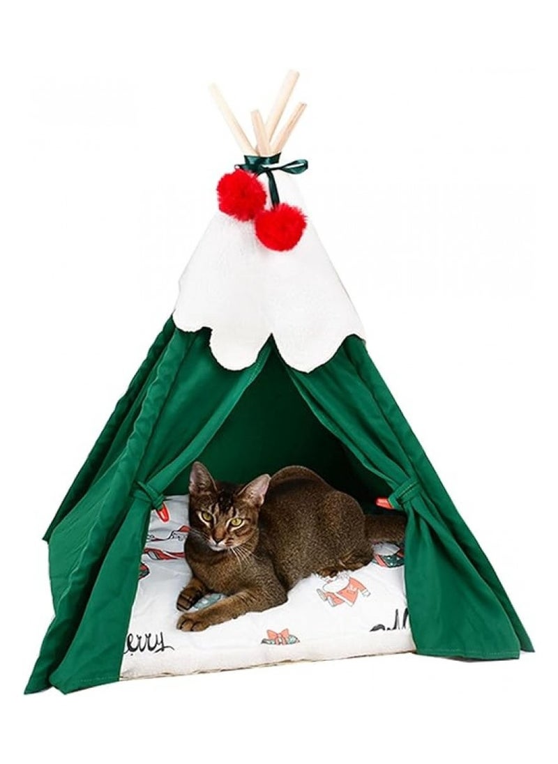 Cat House, Pet Tents Portable, Bed,Shaped like a Christmas tree shaped, Large Size