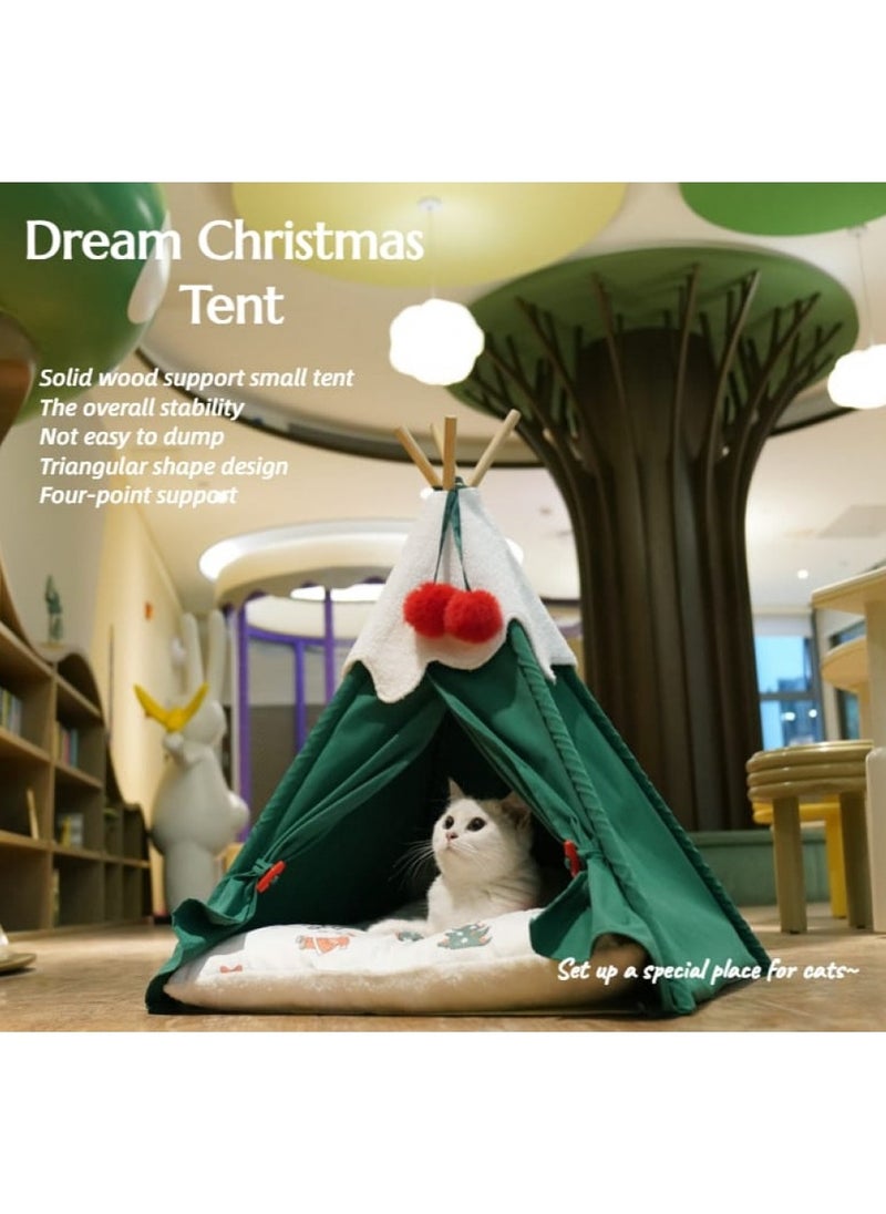 Cat House, Pet Tents Portable, Bed,Shaped like a Christmas tree shaped, Large Size