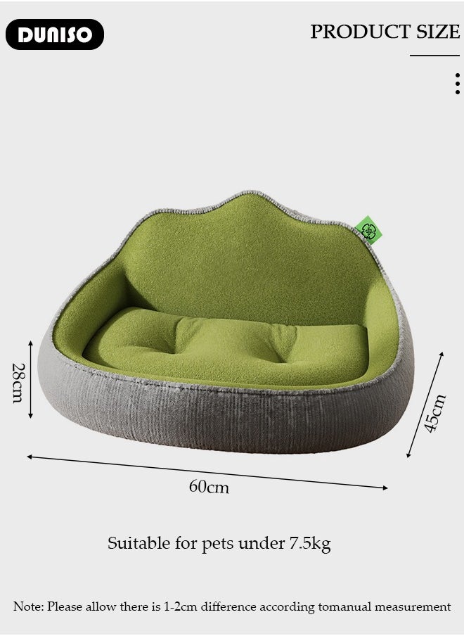 Rectangle Dog Bed with Backrest, Soft Pet Bed with Removable Washable Cover, Comfortable Pet Sofa with Anti-Slip Bottom, Breathable Cats Bed with Heavy Fillers for Small Medium Large Dogs Cats Pet