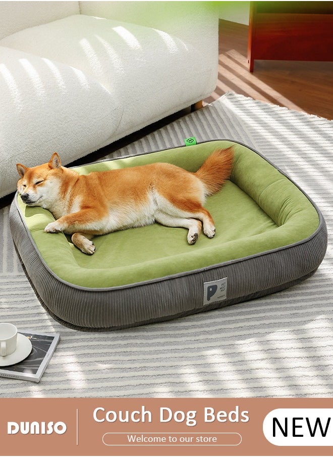 Rectangle Dog Bed, Soft Pet Bed with Removable Washable Cover, Comfortable Pet Sofa with Anti-Slip Bottom, Breathable Cats Bed with Heavy Fillers for Small Medium Large Dogs Cats Pet