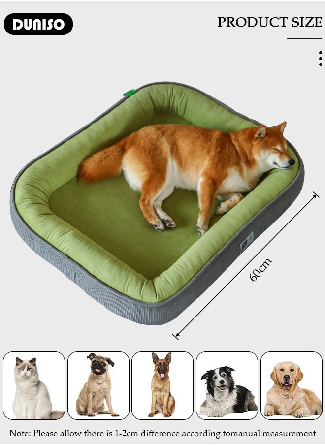 Rectangle Dog Bed, Soft Pet Bed with Removable Washable Cover, Comfortable Pet Sofa with Anti-Slip Bottom, Breathable Cats Bed with Heavy Fillers for Small Medium Large Dogs Cats Pet