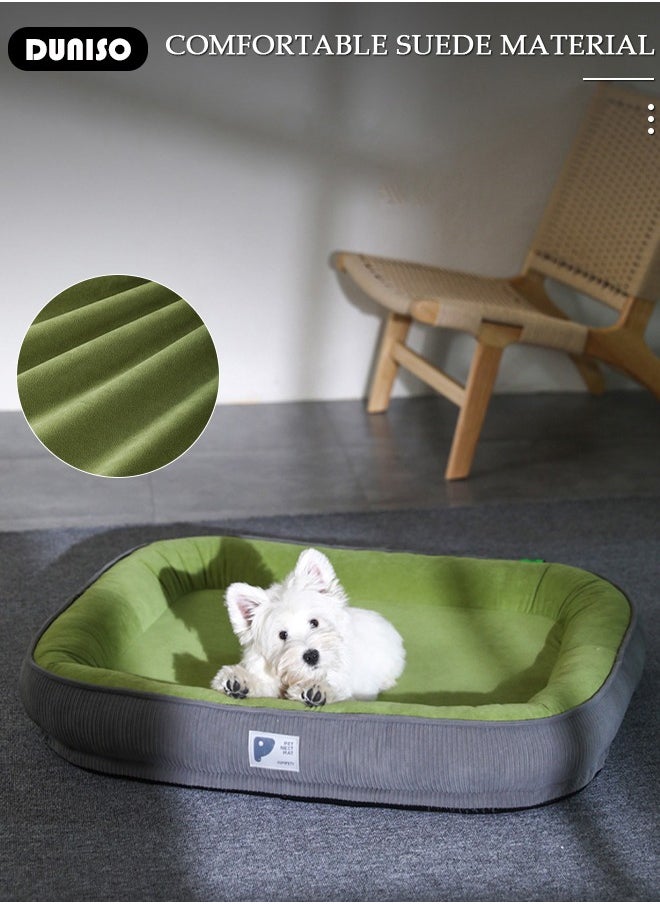 Rectangle Dog Bed, Soft Pet Bed with Removable Washable Cover, Comfortable Pet Sofa with Anti-Slip Bottom, Breathable Cats Bed with Heavy Fillers for Small Medium Large Dogs Cats Pet