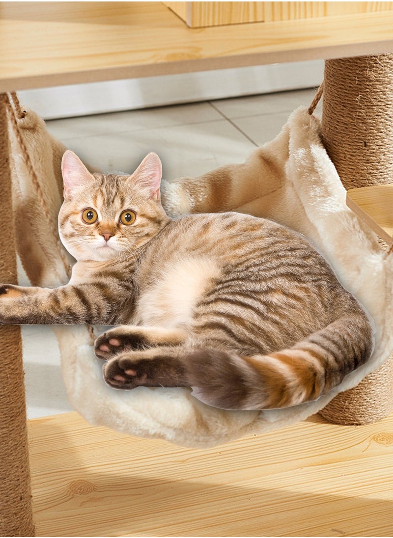 Wooden Pet Cat Climbing Frame Cat Tree Toy With Cat House Cat Jumping Platform Claw Sharpening Cat Scratching Post 50*50*130cm