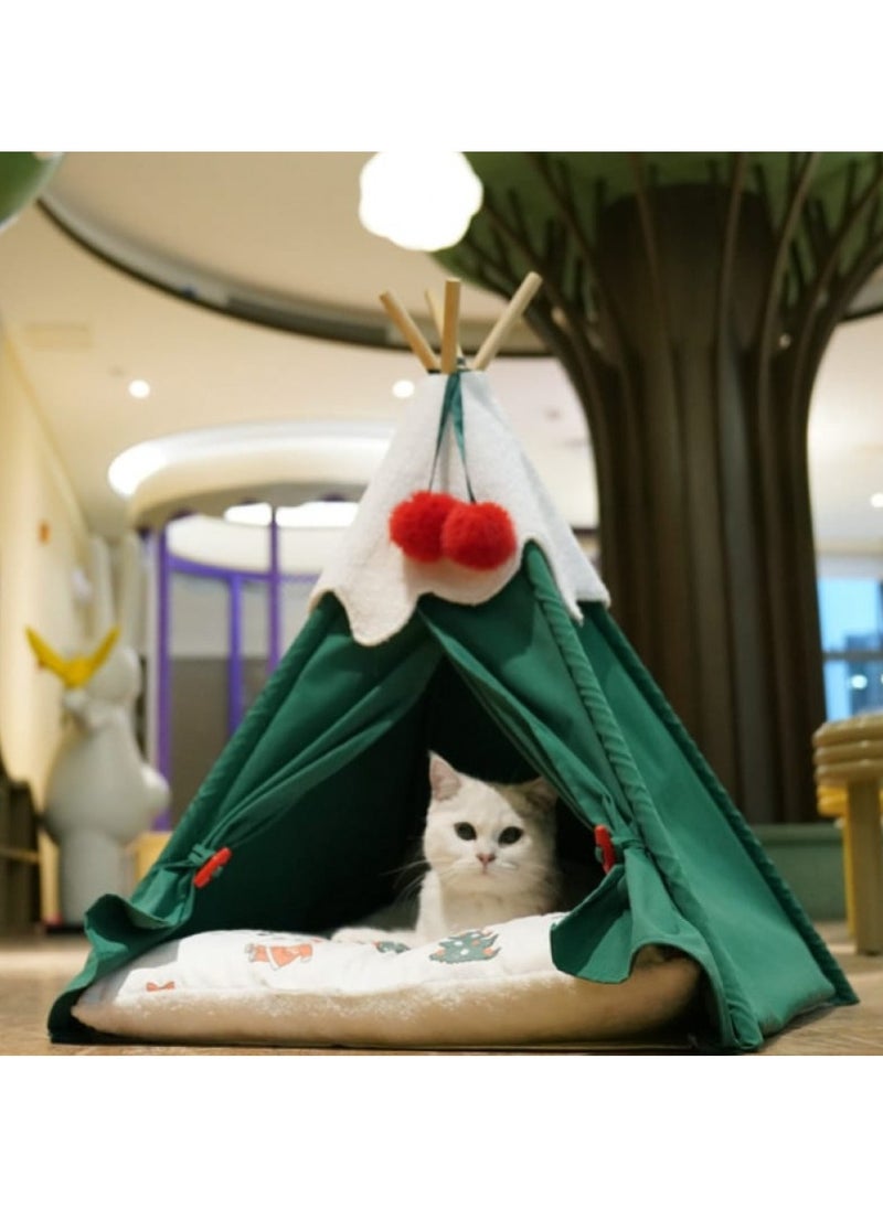 Cat Bed, Shaped like a Christmas tree, Pet  Tents Portable Bed, Size Medium