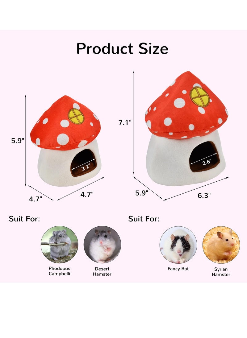 Guinea Pig Beds, Hamster Bed, Mini Hamster Cotton Nest, Cute Hamster Sleeping Animals Bedding House for Hamster/ Hedgehog/ Squirrel/ Lizard and Other Small Animal (Mushroom House)