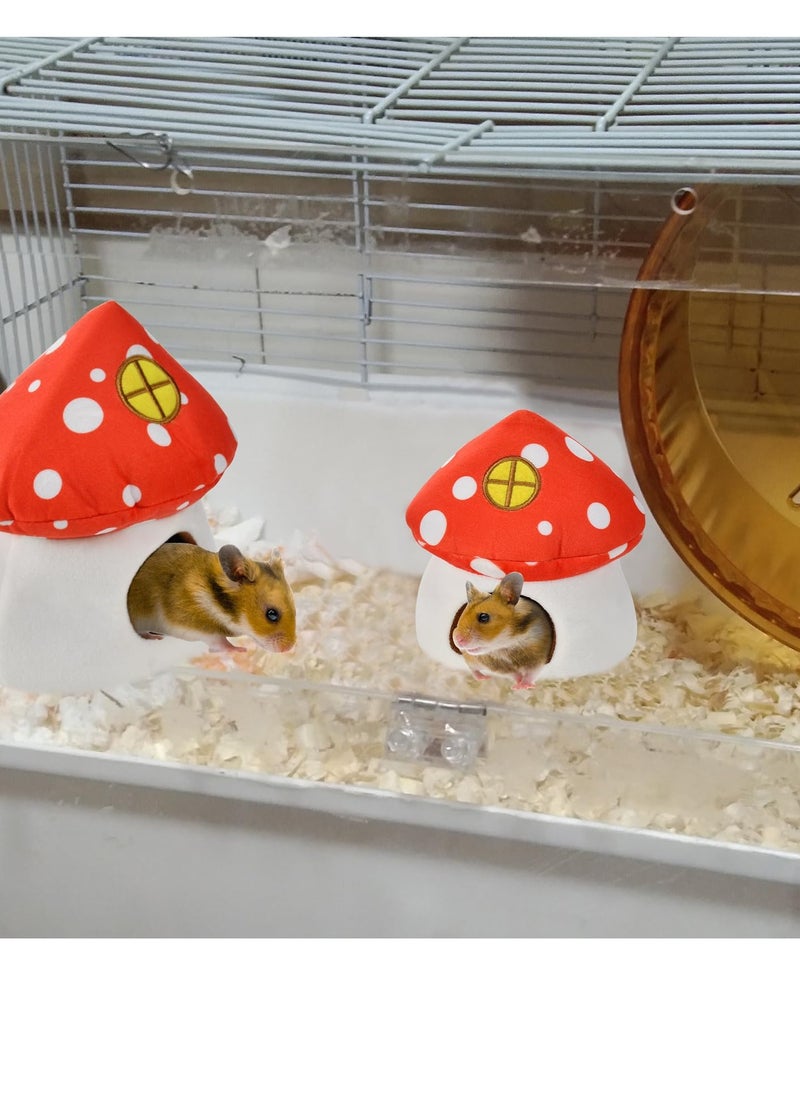 Guinea Pig Beds, Hamster Bed, Mini Hamster Cotton Nest, Cute Hamster Sleeping Animals Bedding House for Hamster/ Hedgehog/ Squirrel/ Lizard and Other Small Animal (Mushroom House)