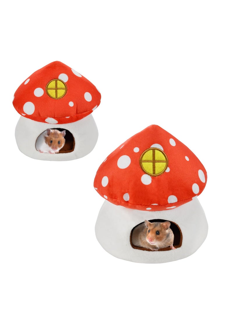 Guinea Pig Beds, Hamster Bed, Mini Hamster Cotton Nest, Cute Hamster Sleeping Animals Bedding House for Hamster/ Hedgehog/ Squirrel/ Lizard and Other Small Animal (Mushroom House)