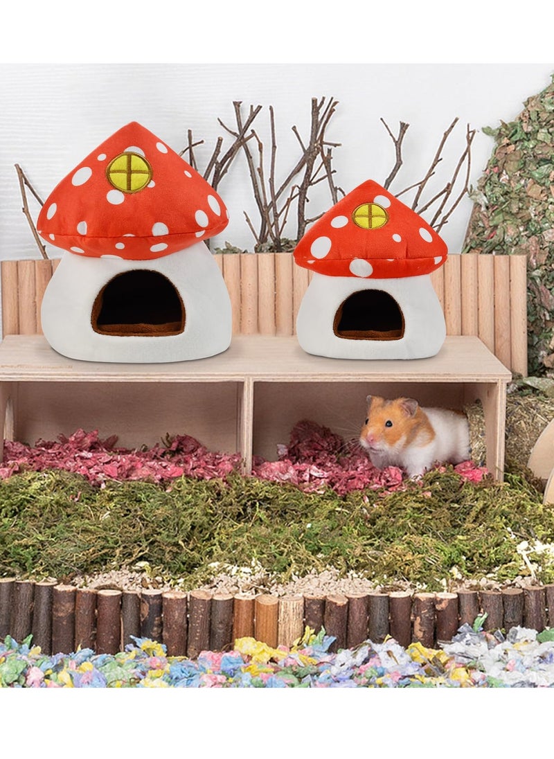 Guinea Pig Beds, Hamster Bed, Mini Hamster Cotton Nest, Cute Hamster Sleeping Animals Bedding House for Hamster/ Hedgehog/ Squirrel/ Lizard and Other Small Animal (Mushroom House)