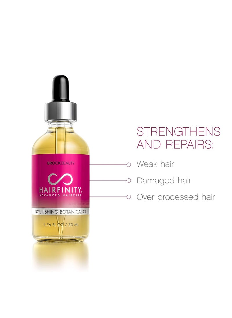 Hairfinity Botanical Hair Oil with Rosemary - Growth Treatment for Dry Damaged Hair and Scalp with Jojoba, Olive, Sweet Almond Oils - Silicone and Sulfate Free 1.76 oz