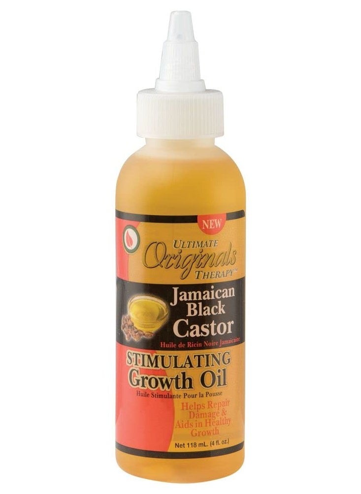 Originals by Africa's Best Therapy Jamaican Black Castor Oil Stimulating Growth Oil, Naturally Repairs and Prevents Hair Damage & Breakage, Moisturizes Scalp, 4oz Bottle