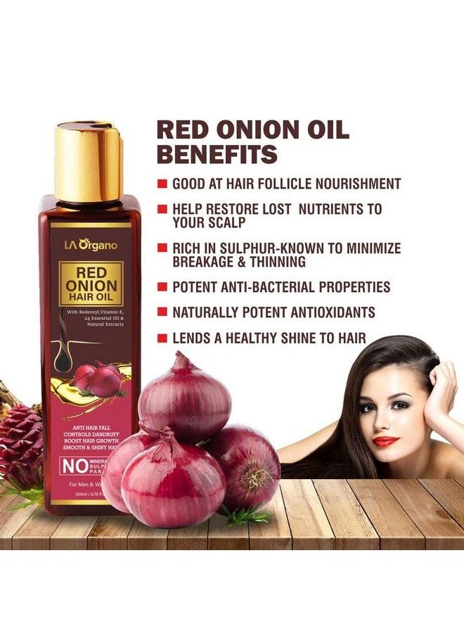 Red Onion Hair Oil For Complete Hair Solution For All Hair Types 200Ml (Pack Of 2)