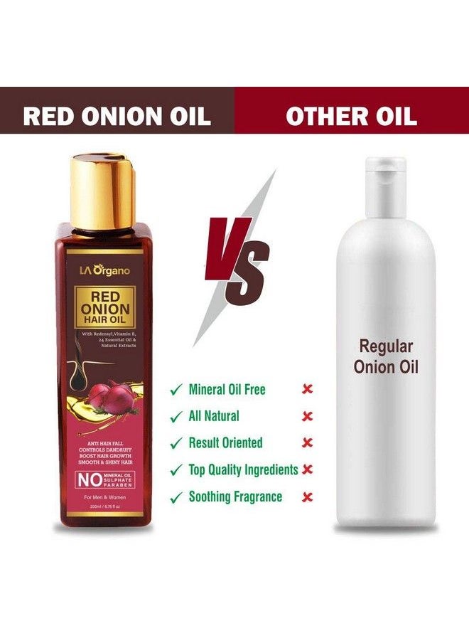 Red Onion Hair Oil For Complete Hair Solution For All Hair Types 200Ml (Pack Of 2)