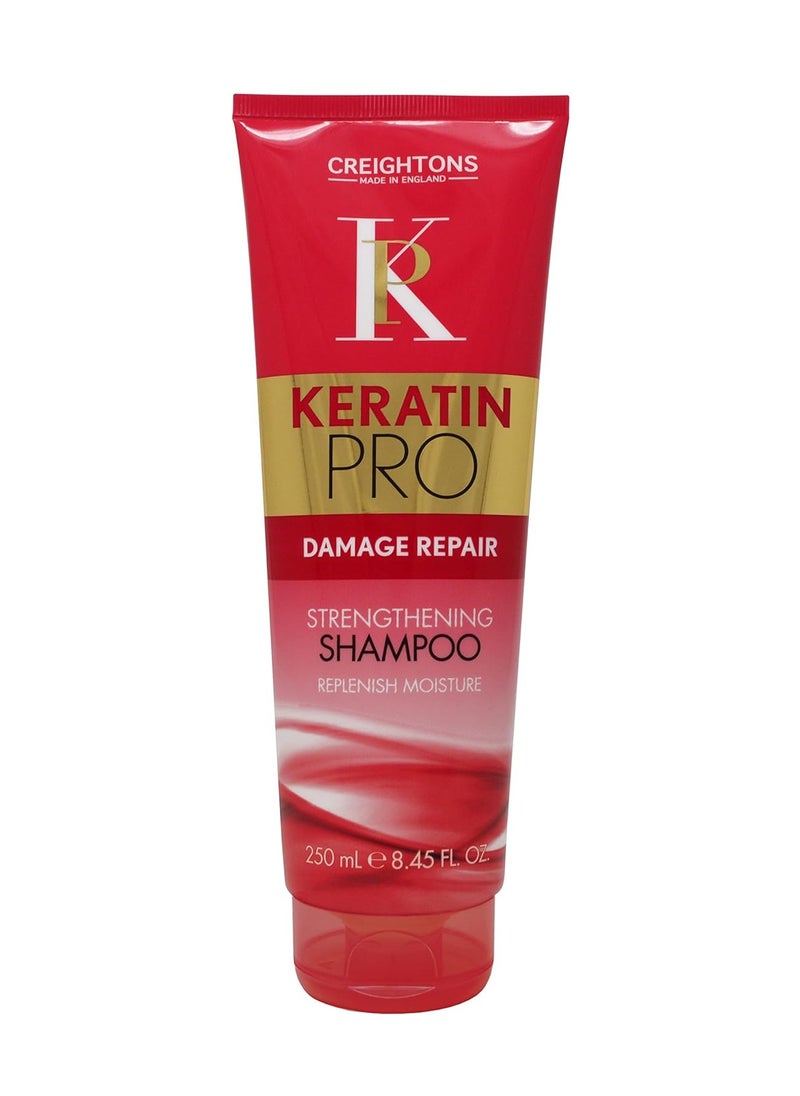 Pro Keratin Strength and Repair Shampoo 250ml Helps boost keratin levels for silky smooth more manageable hair For dry damaged natural or colour treated hair