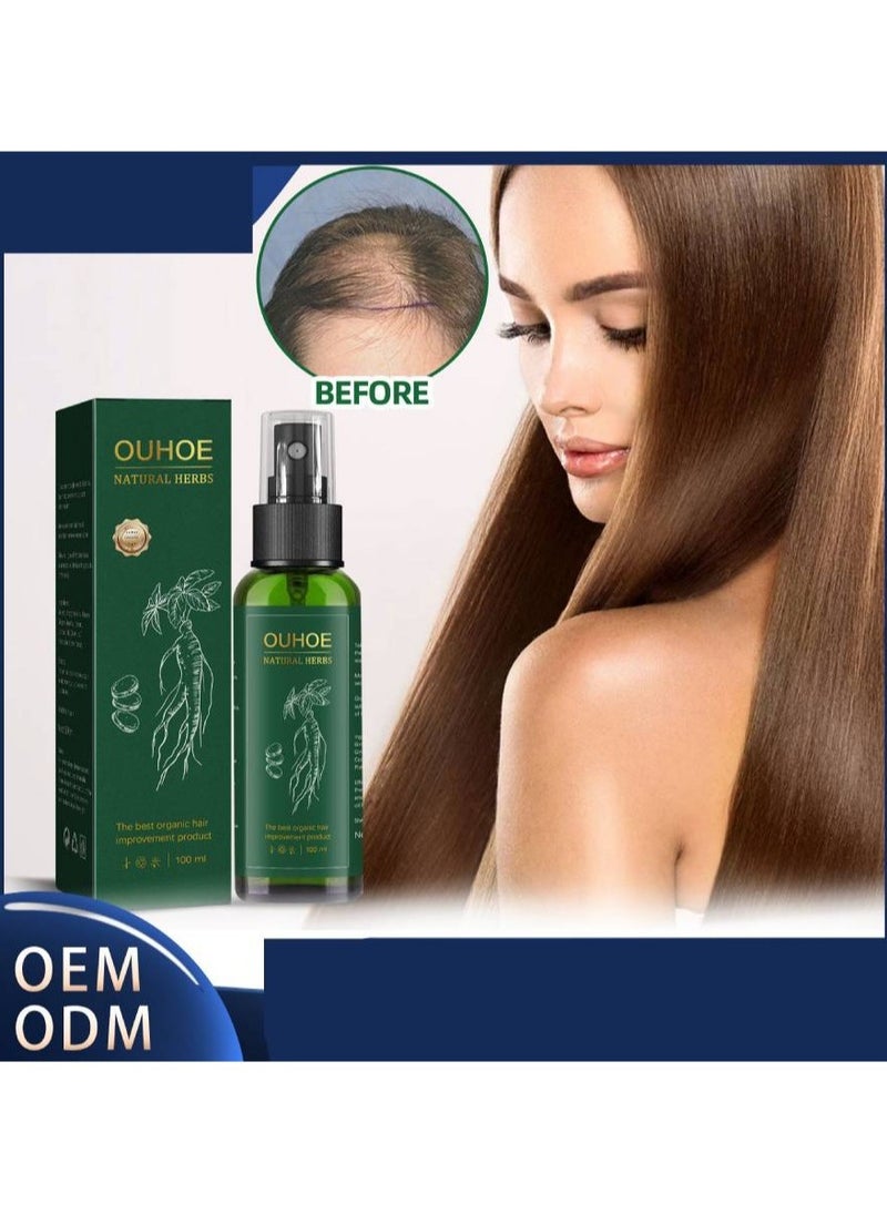 OUHOE Ginseng Hair Thickening Liquid Ginseng Essence Spray to Prevent Hair Loss Strengthen and Moisturize Hair