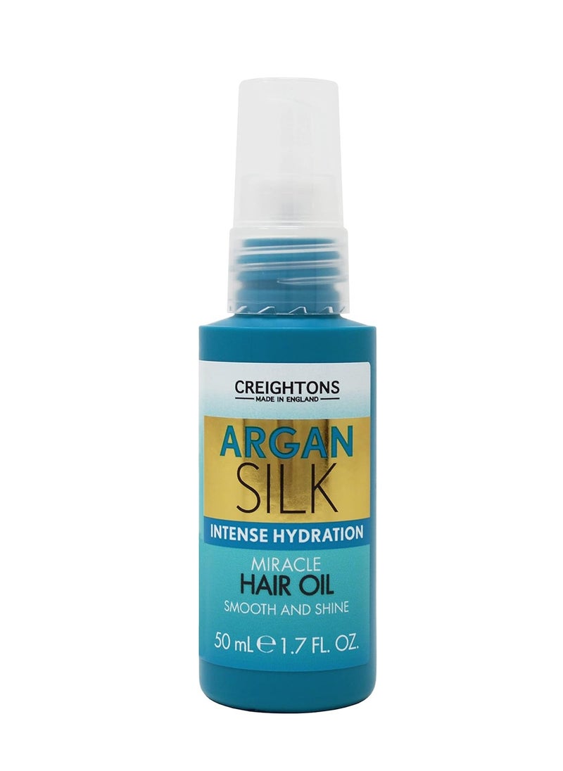 Argan Silk Intense Hydration Miracle Hair Oil 50ml Infused with Argan Oil which is rich in Antioxidants Suitable for all hair types