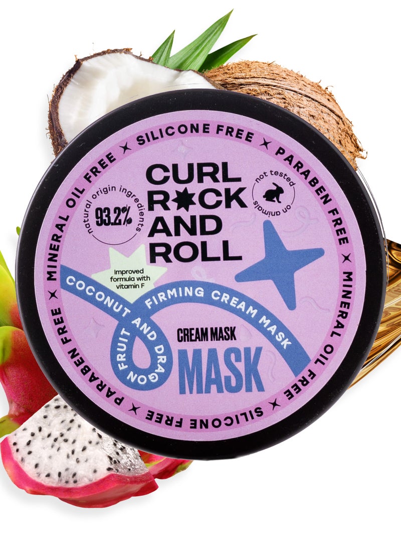 Curl Rock and Roll Hair Mask - Moisturizes and Softens - Paraben-Free, Sulfate-Free, Coconut & Dragon Fruit, 300 ml