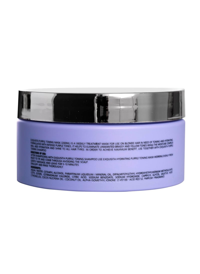 Hydrating Purple Toning Mask 200ml for Blonde Hair Eliminates unwanted Brassy and Yellow Tones