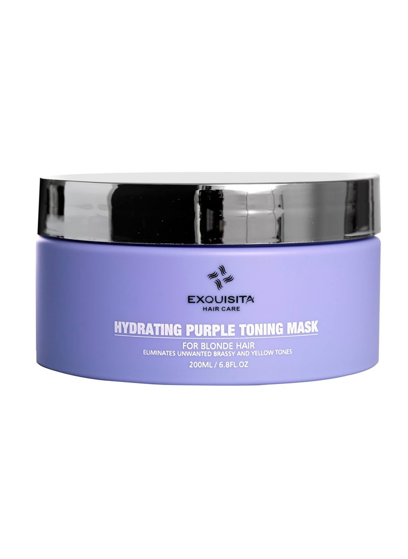 Hydrating Purple Toning Mask 200ml for Blonde Hair Eliminates unwanted Brassy and Yellow Tones