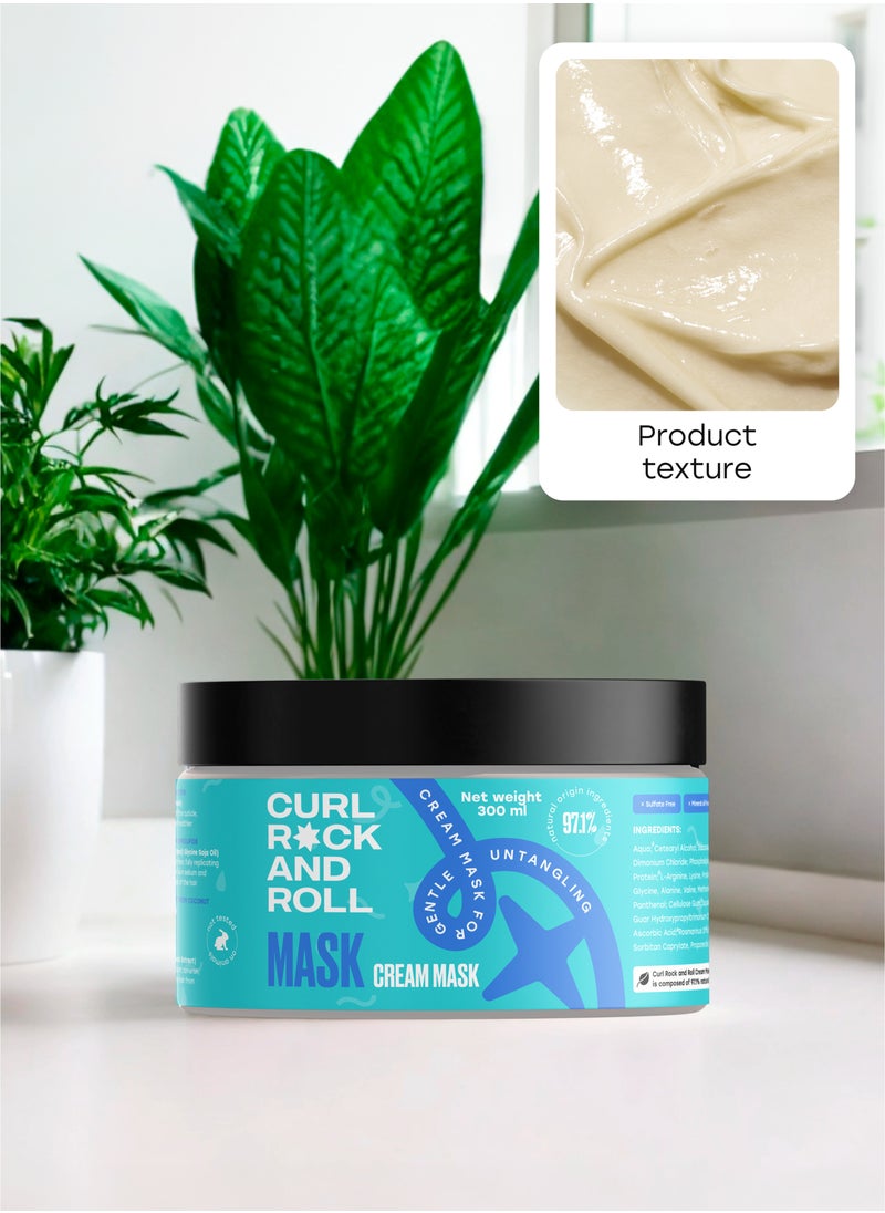 Curl Rock and Roll Hair Mask & Detangler - Healthy Shine and Elasticity - Paraben-Free, Sulfate-Free, 300 ml