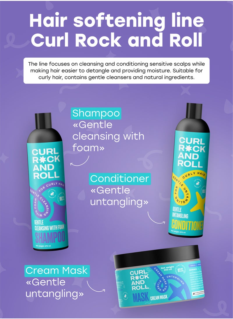 Curl Rock and Roll Hair Mask & Detangler - Healthy Shine and Elasticity - Paraben-Free, Sulfate-Free, 300 ml