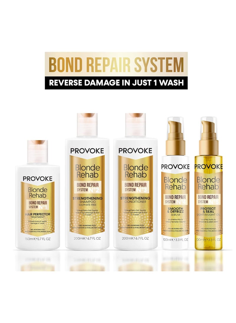 Blonde Rehab N0 5 Protect and Seal Bond Repair Hair Oil 100 ml Protects from Heat and Adds Shine in 1 Use with a Pro Bonding Complex Keratin and Hyaluronic Acid for Blonde Damaged Hair Gold