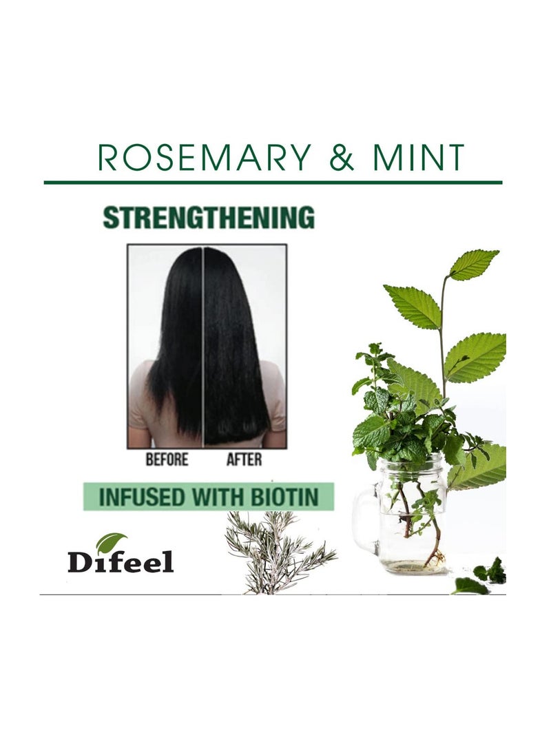 Difeel Rosemary and Mint Root Stimulator Oil with Biotin for Hair Growth, 7.1 oz. - Hair Growth Scalp Treatment