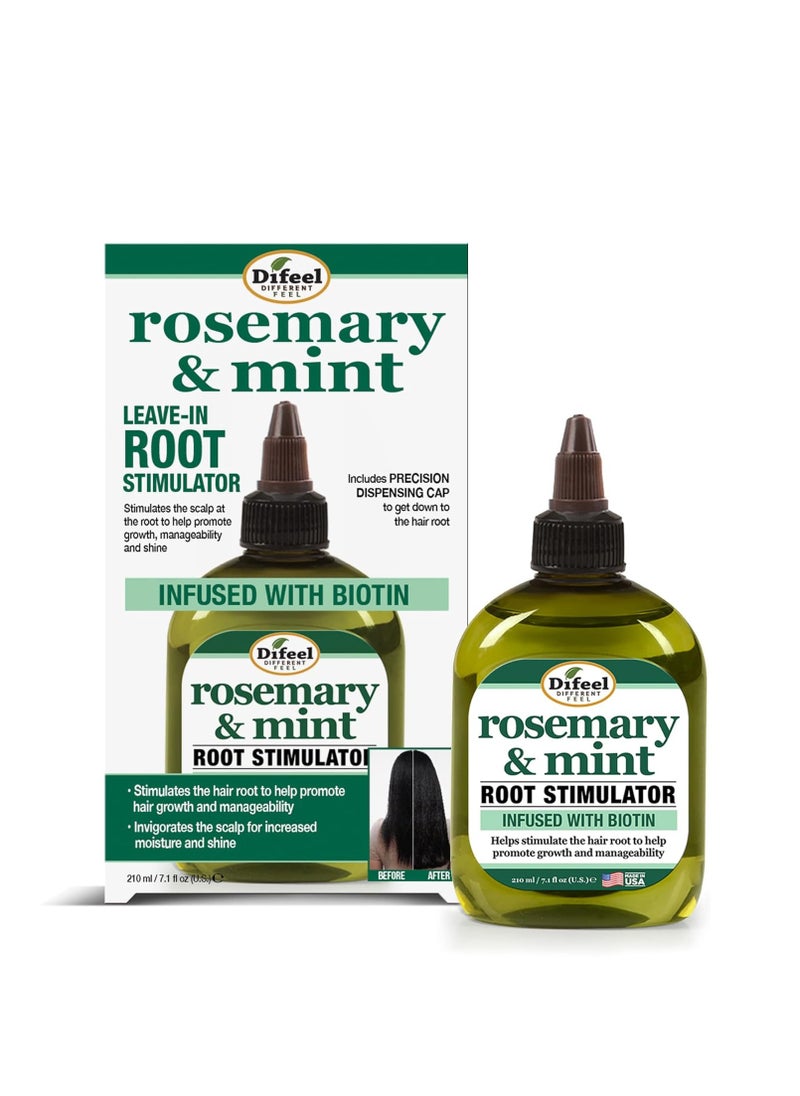 Difeel Rosemary and Mint Root Stimulator Oil with Biotin for Hair Growth, 7.1 oz. - Hair Growth Scalp Treatment