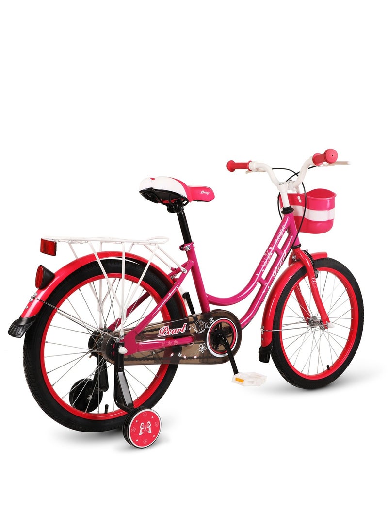 PlayandDream Girls Bike Pearl - 20 Inch - Dark Pink