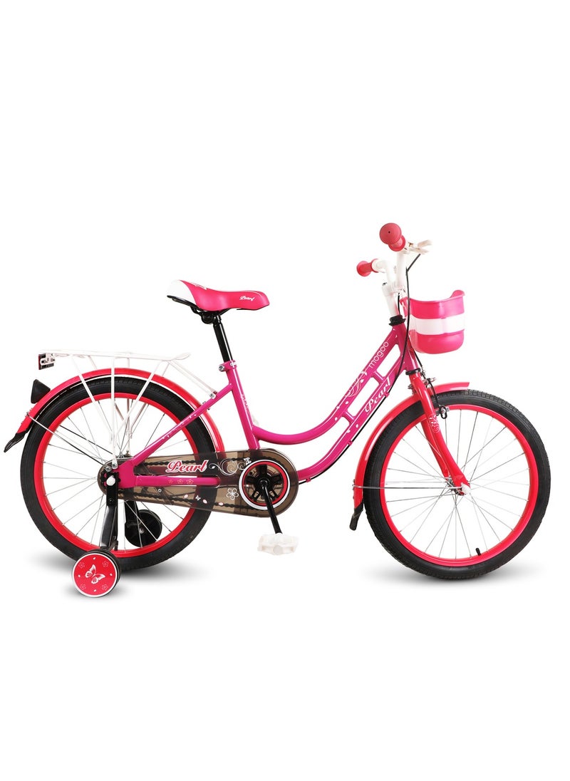 PlayandDream Girls Bike Pearl - 20 Inch - Dark Pink