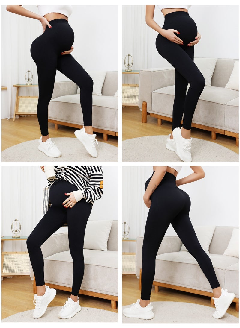 3 Pack Maternity Leggings，Workout Activewear Yoga Pregnancy Pants over the Belly Buttery Soft