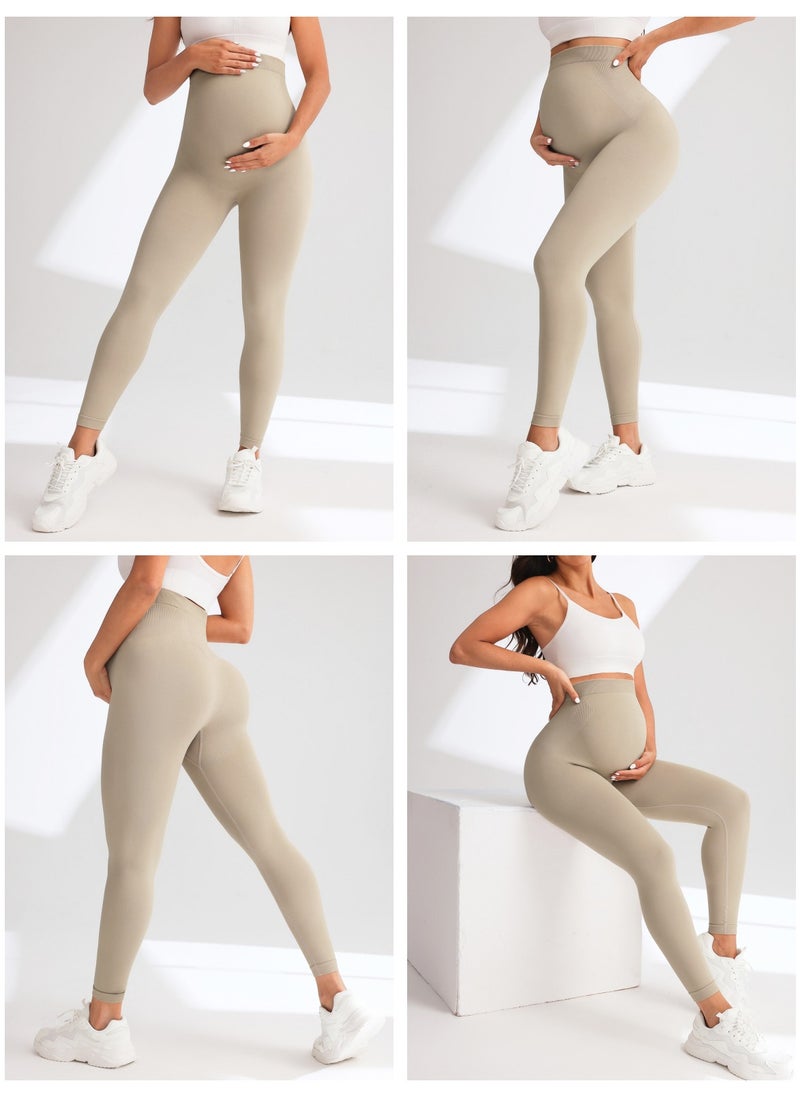 3 Pack Maternity Leggings，Workout Activewear Yoga Pregnancy Pants over the Belly Buttery Soft