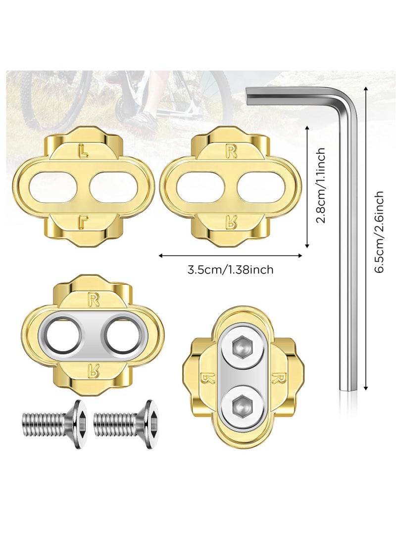 4 Pcs Bike Cleats Bicycle Cleats Cycling Cleats with 2 Hexagonal Wrenches for MTB Shoes Compatible with Eggbeater Candy Mallet Smarty Pedals