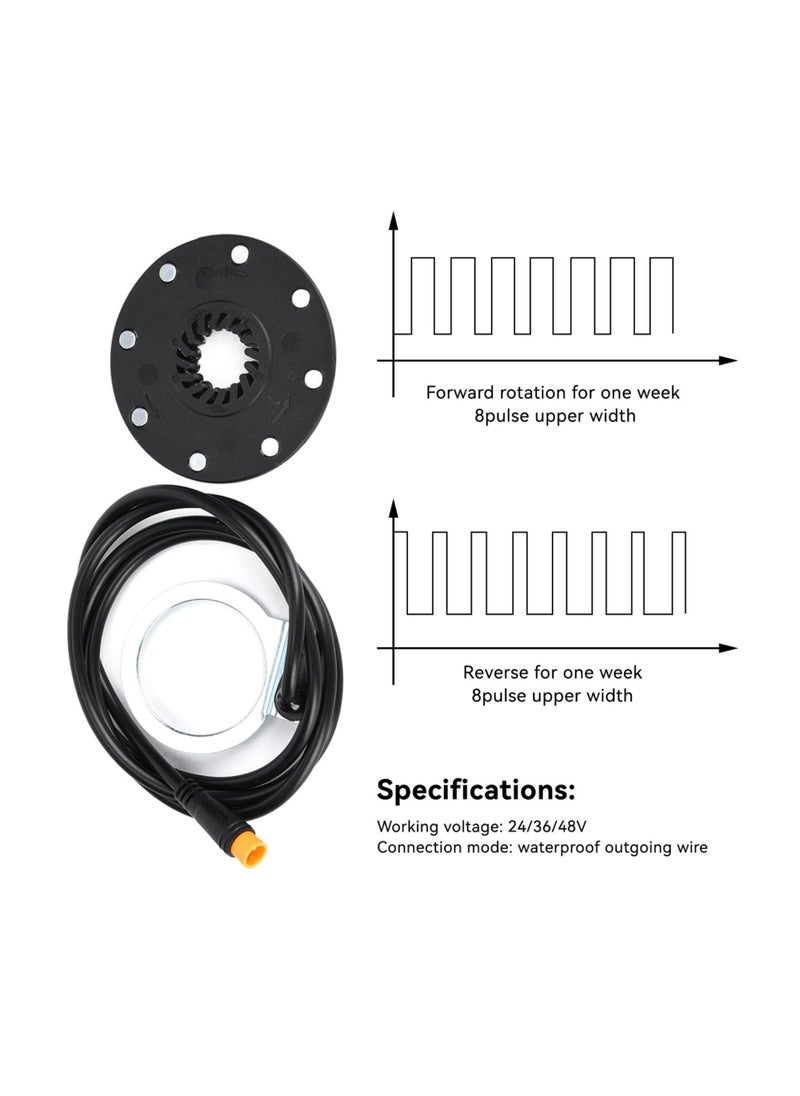 Bike Power Pedal Assist Sensor, Outdoor E bike Modified Electric Kit, with 8 Magnetic Point Power Waterproof Connector for Mountain Bike Accessories Sensor Pedaleo Pedal Assist (1 Pack)