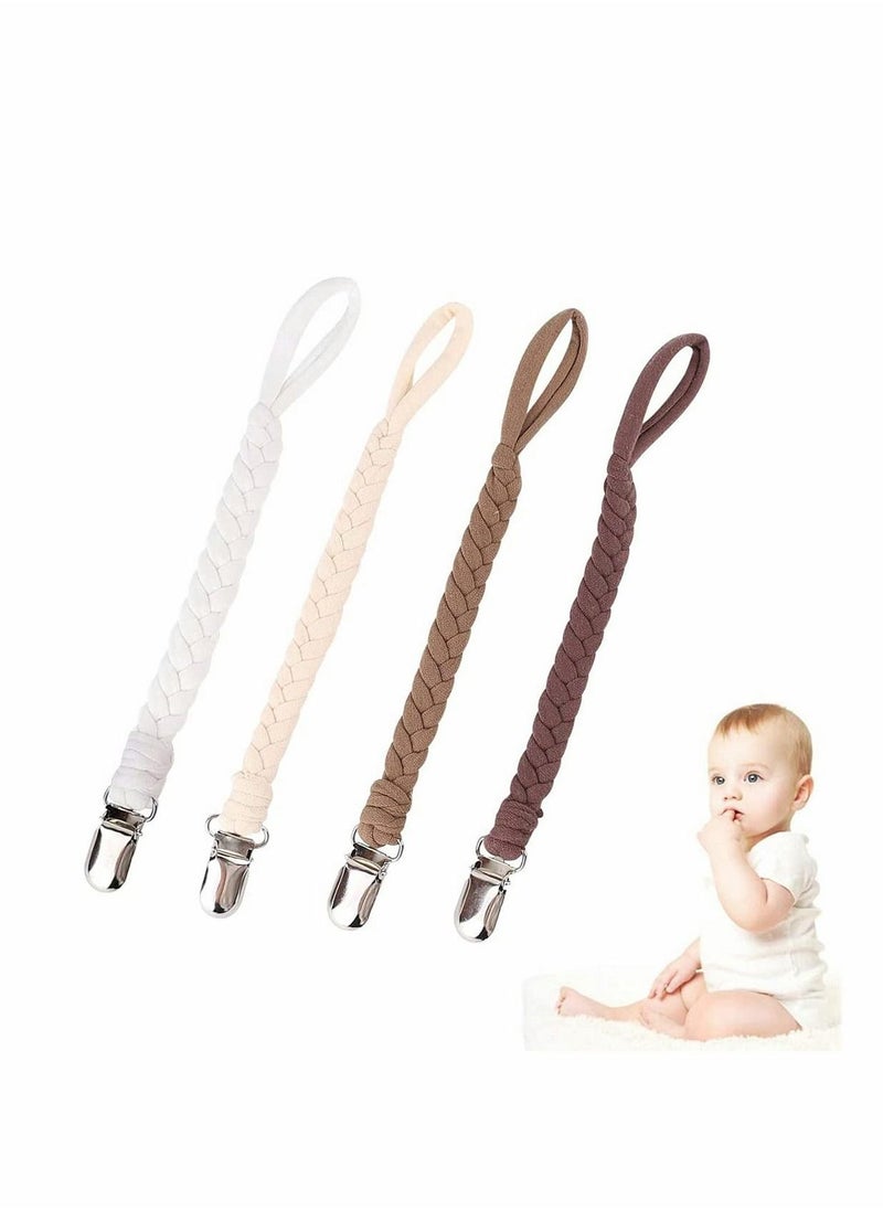 4PS Pacifier Clips by Babies Designs Universal Holder Leash for Boys and Girls,Teething Toy or Soothie Baby Multicoloured Clip Chain Washable Soother Leash for Unisex Newborn Boys