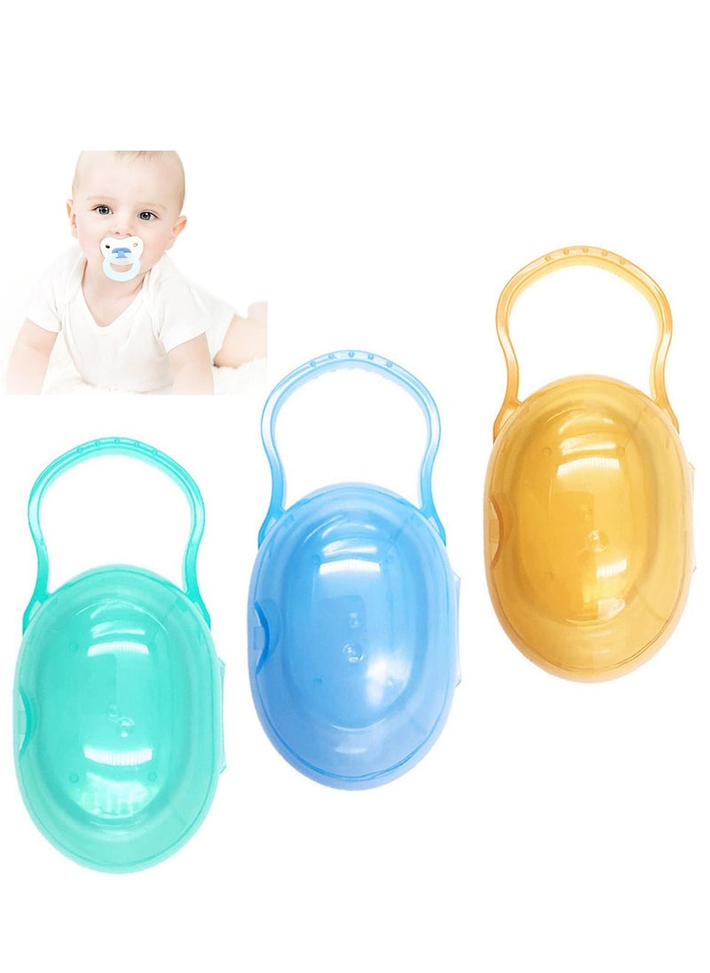 Baby Dummy Case, Baby Travel Soother Box Pacifier Case Pacifier Holder Storage Box Dummy Container Nipple Soother Pod(3 Pcs)