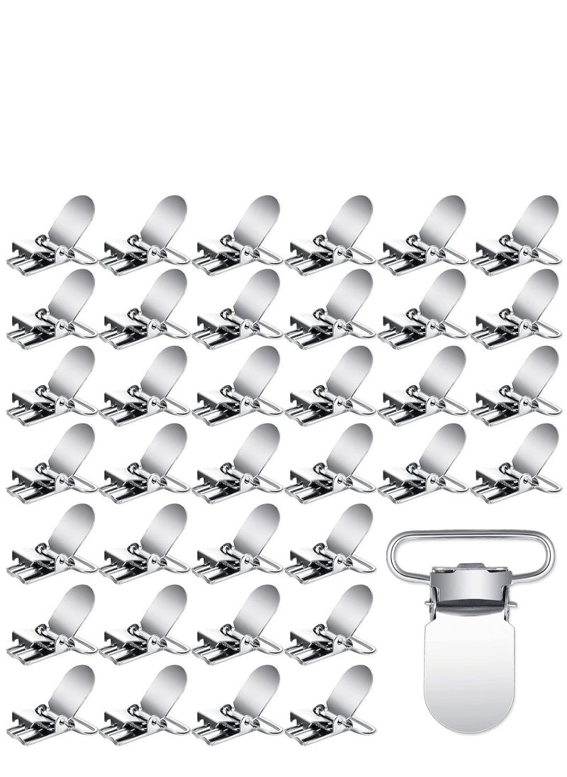 Metal Pacifier Suspender Clips Straps Holder Fasteners Clips Baby Pacifier Suspender Snap Heavy Duty Fasteners Clips for Making Pacifier Holders Bib Bed Sheet Fasteners Toy Clip