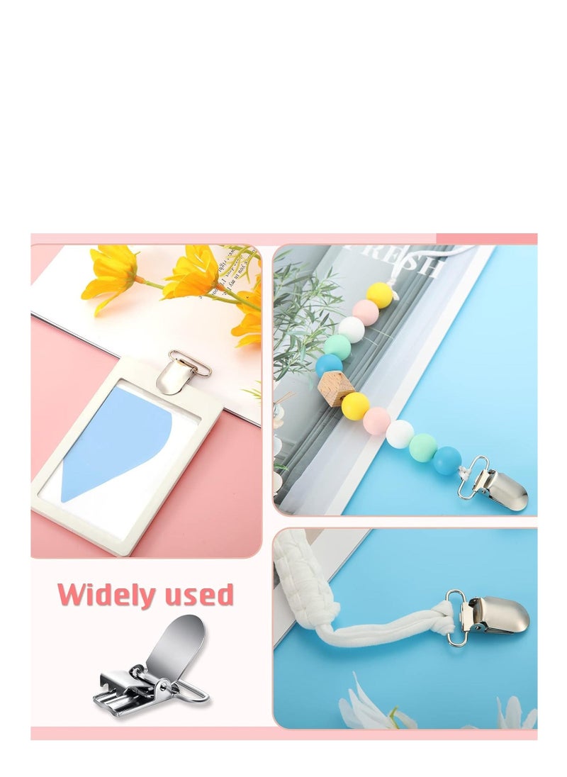 Metal Pacifier Suspender Clips Straps Holder Fasteners Clips Baby Pacifier Suspender Snap Heavy Duty Fasteners Clips for Making Pacifier Holders Bib Bed Sheet Fasteners Toy Clip