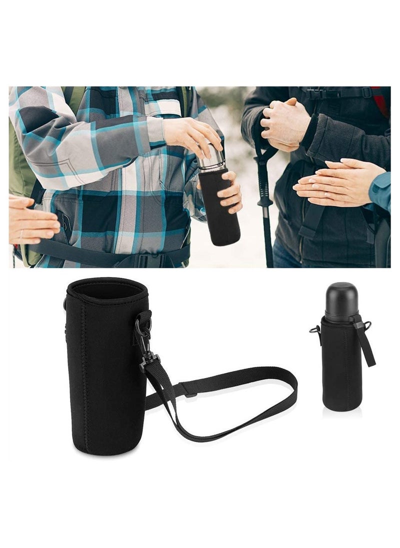 Water Bottle Holder, Pouch Neoprene Carrier Cover Bag, with Shoulder Strap, for Daily Walking Hiking and Other Outdoor Activities (750ml), 3 PCS