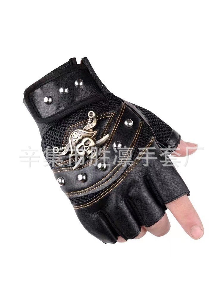 Half-Finger Sports Gloves Breathable Anti-SlipBlack Black