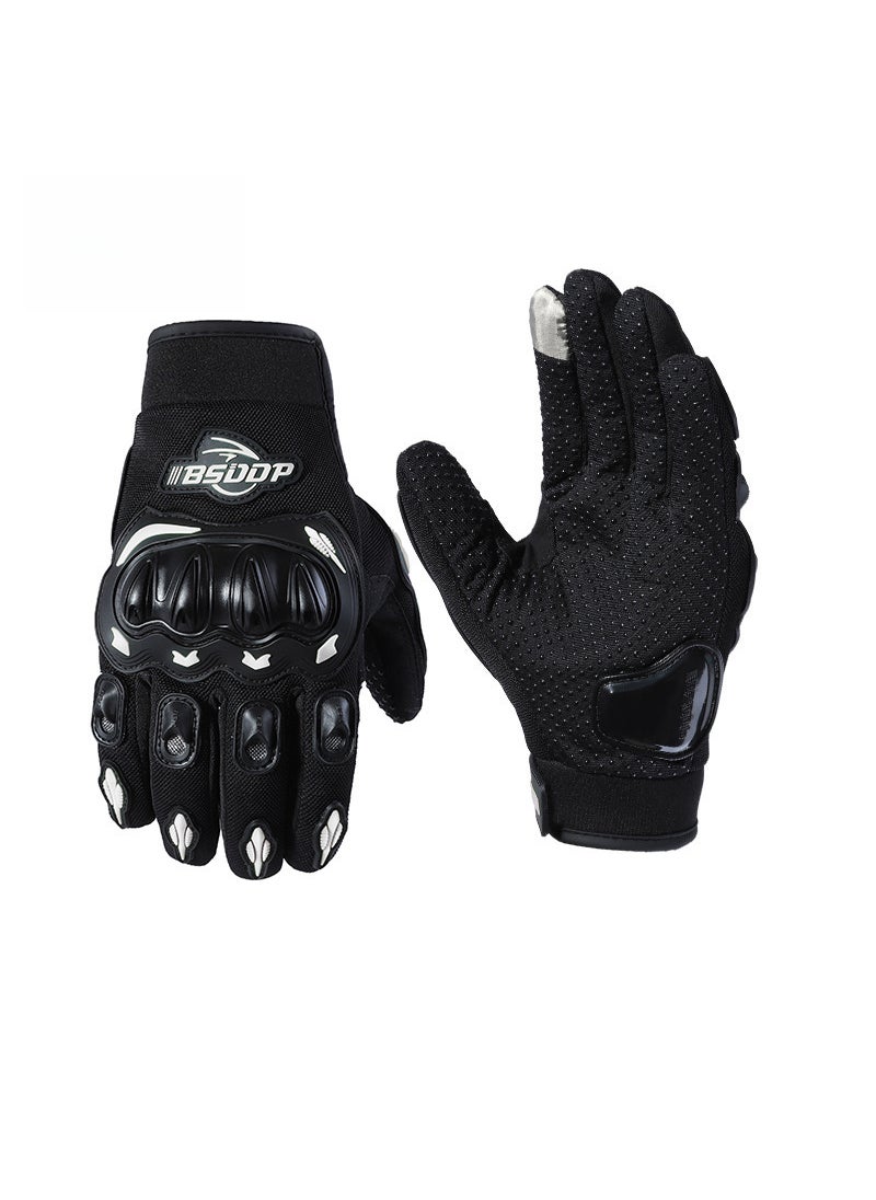 Motorcycle Gloves Full-Finger Touchscreen Summer Anti-SlipWhite touch screen White touch screen