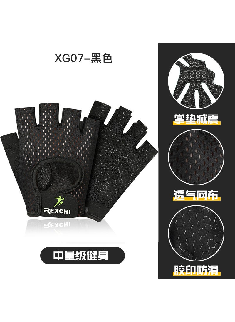 Womens Half-Finger Fitness Gloves Breathable Non-SlipXG07 Black XG07 Black