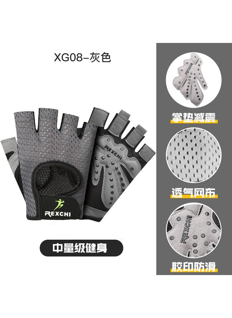 Womens Half-Finger Fitness Gloves Breathable Non-SlipXG08 Gray XG08 Gray