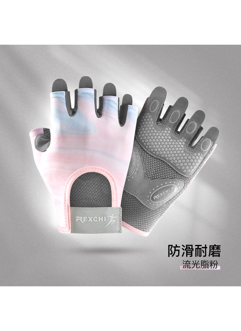 Womens Half-Finger Fitness Gloves Breathable Non-SlipXG66; Streamer grease powder XG66; Streamer grease powder