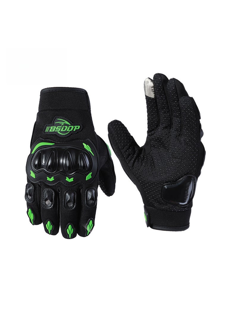 Motorcycle Gloves Full-Finger Touchscreen Summer Anti-SlipGreen touch screen Green touch screen