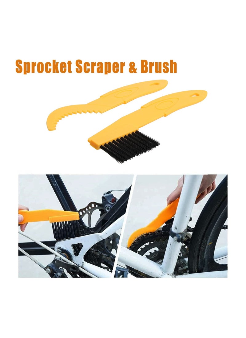 9Pcs Bike Cleaning Tool Set, Including Bike Chain Tire Scrubber, Cycling Corner Stain Dirt Clean, Suitable for Mountain, Road, City, Hybrid, BMX and Folding Bike