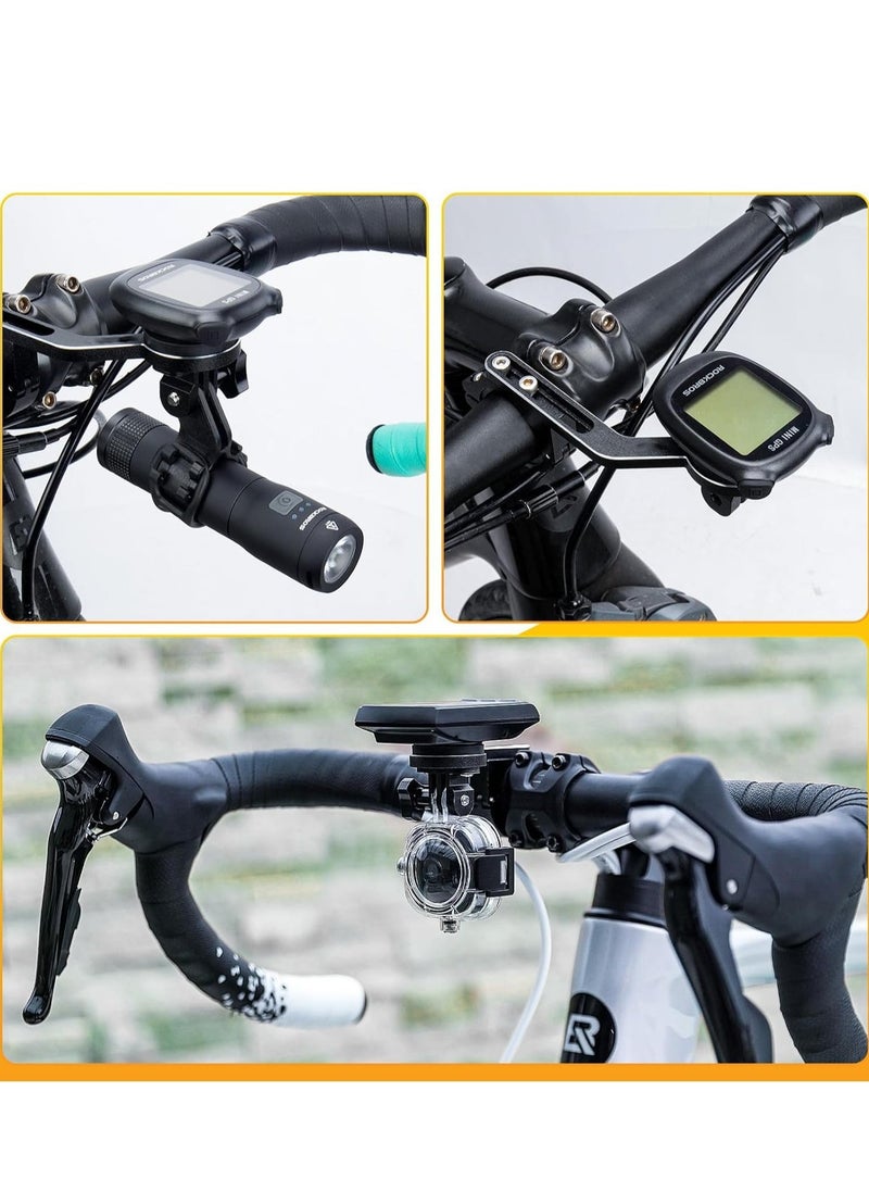 Bicycle Seat Post Bracket Support, Bike Computer Mount Compatible with Garmin GPS, CNC Aluminum Handlebar 22-35mm Stand Holder