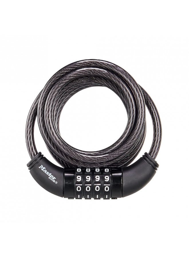 Master Lock Bike Lock Cable, Set Your Own Combination Bicycle Lock, Cable Lock for Outdoor Equipment, Black