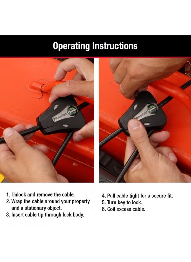 Master Lock Python Cable Lock, Cable Lock with Keys, Trail Camera and Kayak Locking Cable