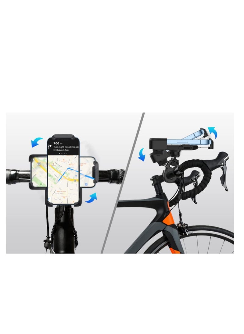 Bike Motorcycle Phone Mount Holder, for ATV/Bicycle/Stroller/Scooter with Security Lock, Non-Slip Anti-Shake Handlebar Clamp, Fit iPhone 13 Pro Max / 12 Pro Max / 11 / Cellphone 4.5 in-7in