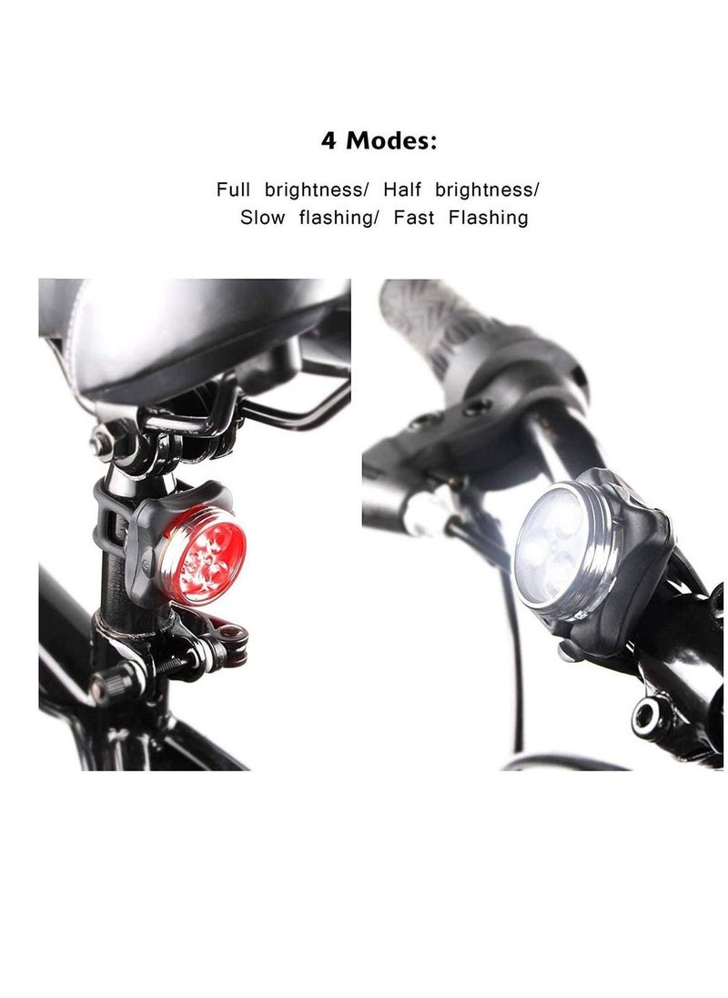 USB Bike Light Set, Rechargeable Battery Super Bright Bicycle Light, Bike Lights Front and Back, Waterproof Rear Combinations LED Bicycle Lights Perfect for Bikes for Cycling,Outdoor